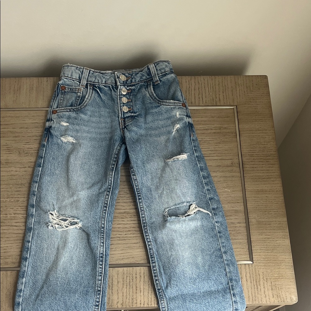 Zara Distressed Blue Denim Jeans